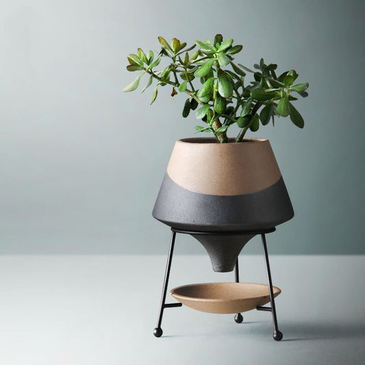 Creative Ceramic Flower Pot Nordic Iron Frame - Hearth & Lume