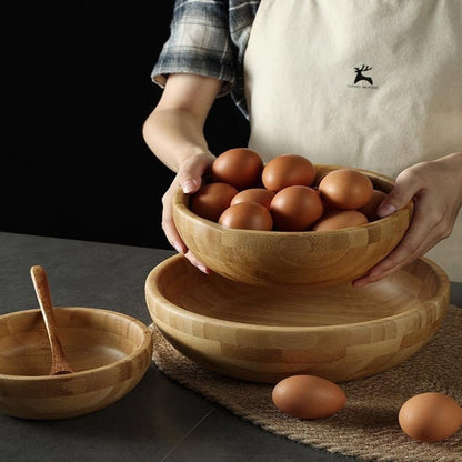 Wooden Dough Basin Thick Bamboo Bowl - Hearth & Lume
