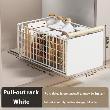 Kitchen Bathroom Multifunctional Foldable Pull Storage Basket - Hearth & Lume