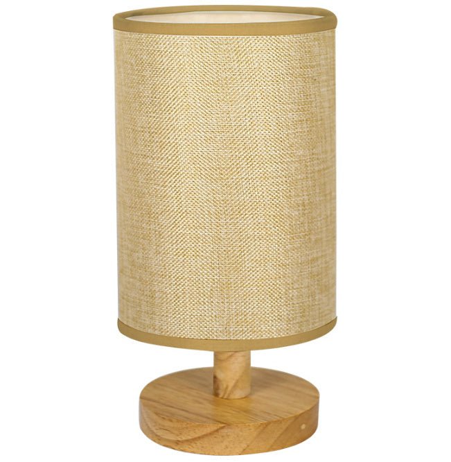 Simple and modern Nordic bedroom bedside lamp wooden dimmable LED warm light - Hearth & Lume
