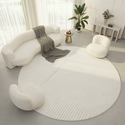 Round Living Room Carpet Ring Velvet Modern Simple Cream Color Porch Bedroom - Hearth & Lume