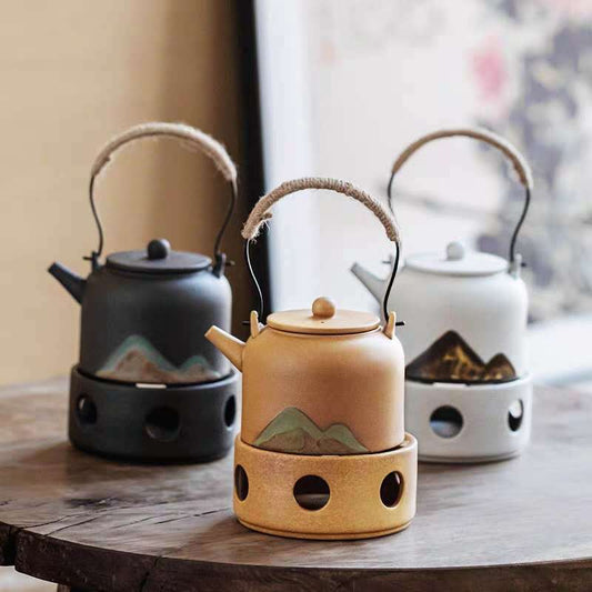 Japanese Style Warm Tea Stove Pot Ceramic Tea Set - Hearth & Lume