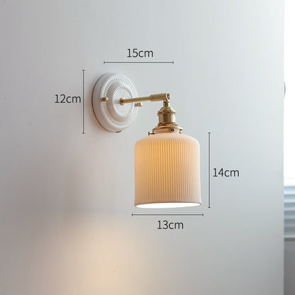 Ceramic Nordic Bedroom Bedside Full Copper Wall Lamp - Hearth & Lume