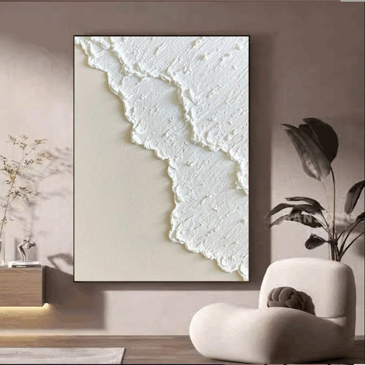 Hand Painted Three - dimensional Oil Painting Niche White - Hearth & Lume