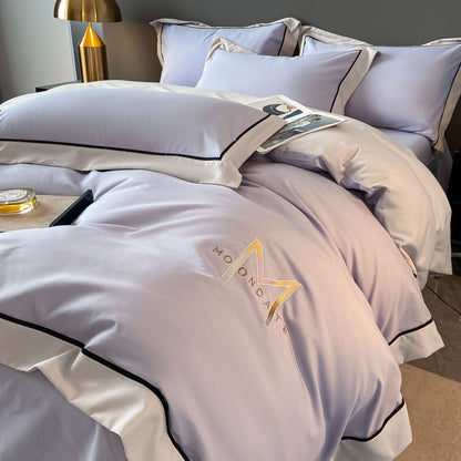 Light Luxury Brushed Four - piece Set Advanced Embroidery Cotton - Hearth & Lume