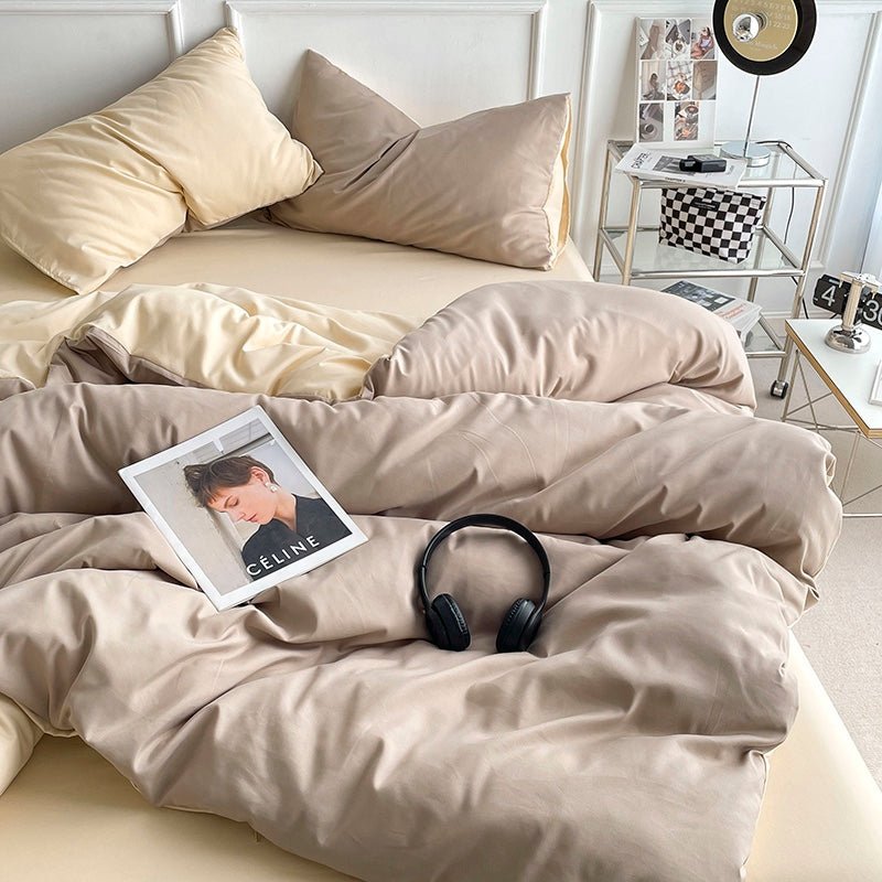 Ins Quilt Cover Bedding Student Dormitory Four - piece Single Solid Color Simple - Hearth & Lume