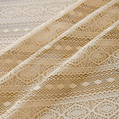 Wood Color Lace Mesh Curtains Living Room Bedroom - Hearth & Lume