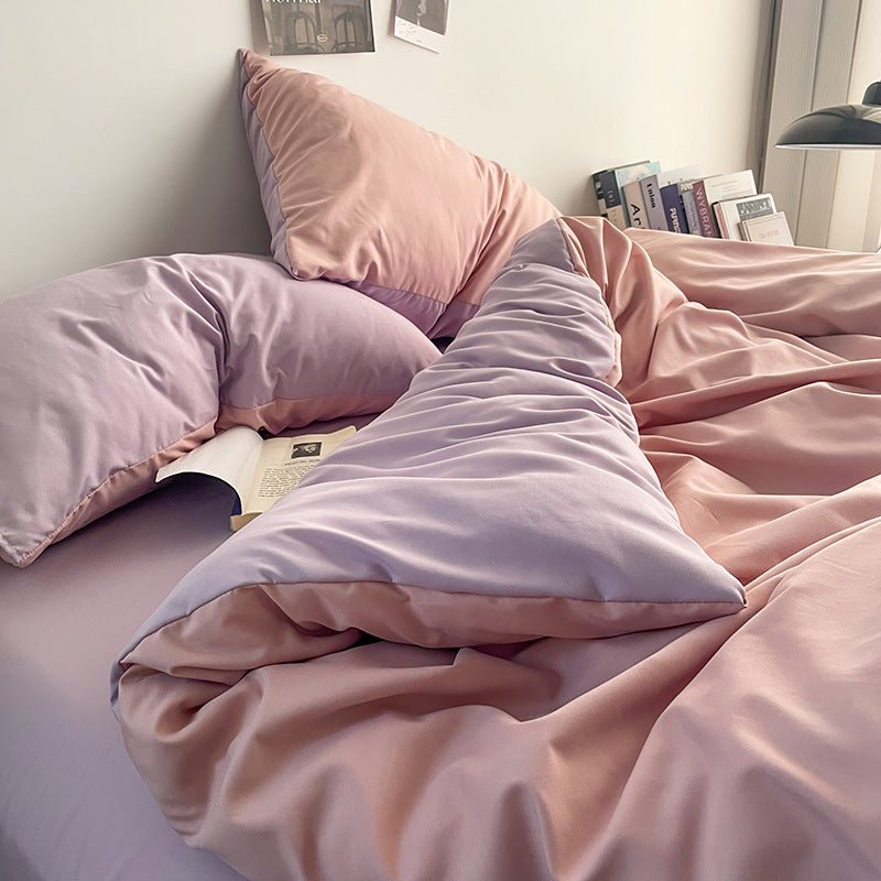 Ins Quilt Cover Bedding Student Dormitory Four - piece Single Solid Color Simple - Hearth & Lume