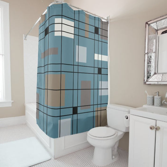 Modern Style Abstract Art Shower Curtain Bathroom - Hearth & Lume