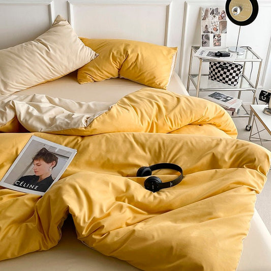 Ins Quilt Cover Bedding Student Dormitory Four - piece Single Solid Color Simple - Hearth & Lume