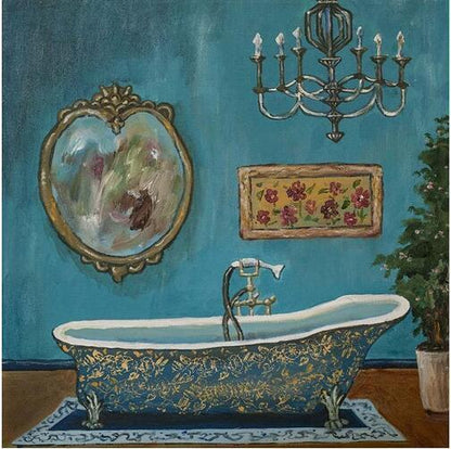 Modern Retro Bathroom Canvas Painting Mural Poster Wall - Hearth & Lume