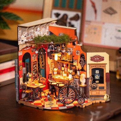 Rolife DIY Mini Bar Dollhouse Kit - 3D Puzzle Cheers Pub & Book Nook - Hearth & Lume