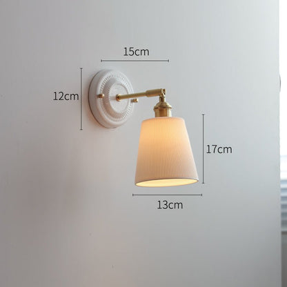Ceramic Nordic Bedroom Bedside Full Copper Wall Lamp - Hearth & Lume