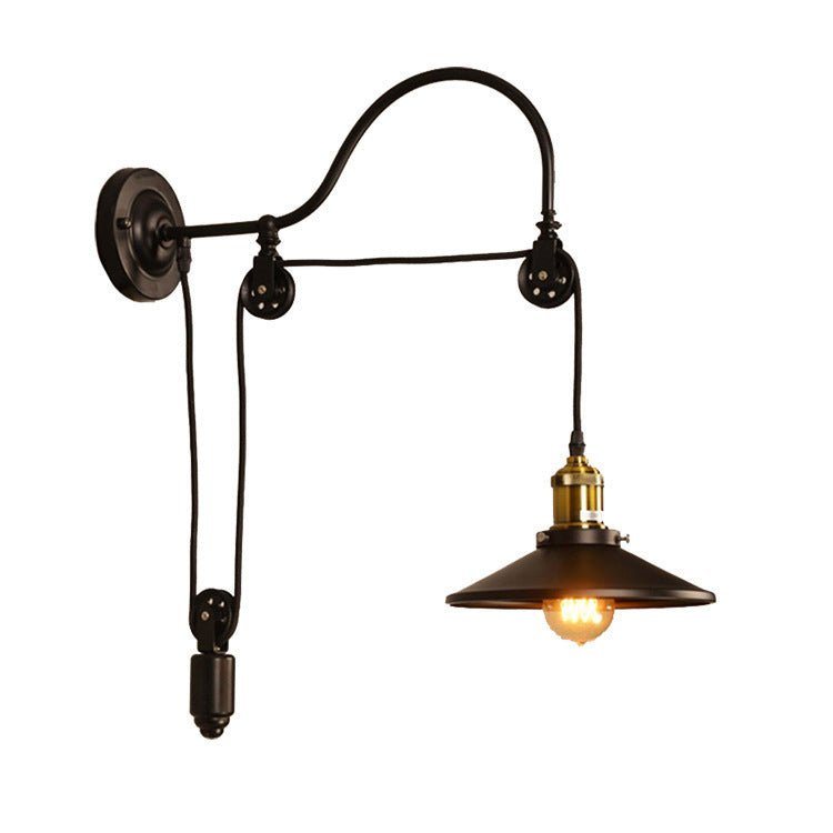 Aisle Wrought Iron Bedside Decoration Retro Industrial Style Wall Lamp - Hearth & Lume