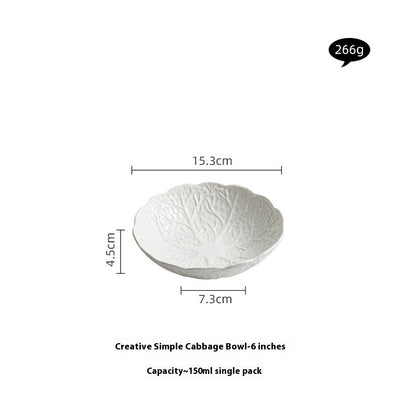 Ceramic Cabbage Noodle Bowl Soup Bowl Household High - grade Irregular - Hearth & Lume