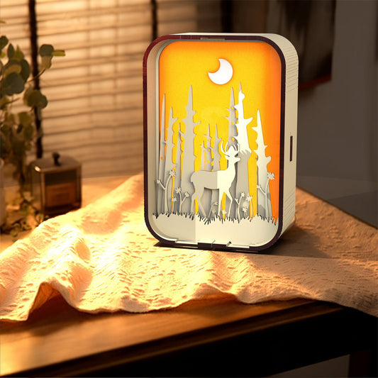 Woodcarving Light Creative Gift Minimalist Bedside Night Light - Hearth & Lume