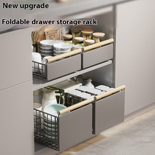 Kitchen Bathroom Multifunctional Foldable Pull Storage Basket - Hearth & Lume