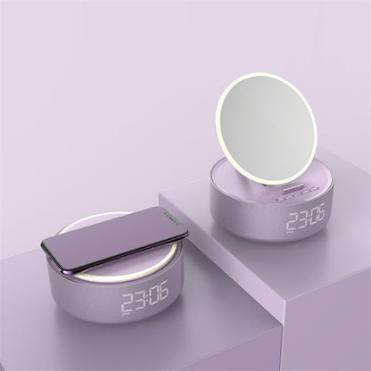 Mirror Wireless Charger Alarm Clock Bluetooth Speaker LED Night Light Smart Digital Clock Loudspeaker For Phone Charger - Hearth & Lume