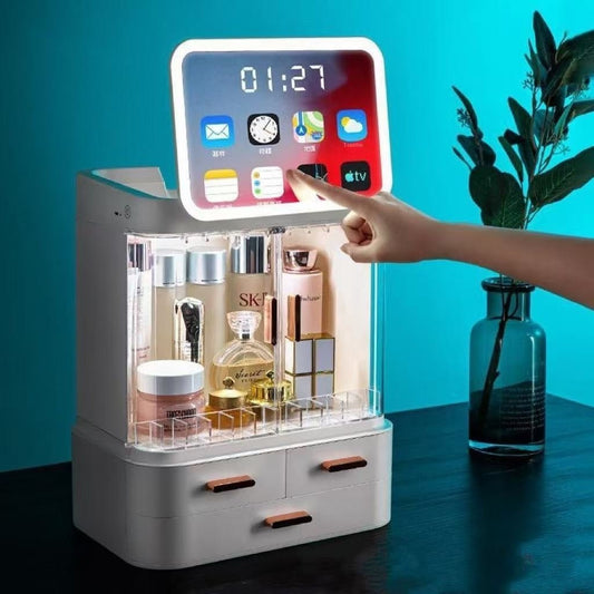 Practical High - end Cosmetics With Light Storage Box With Mirror - Hearth & Lume