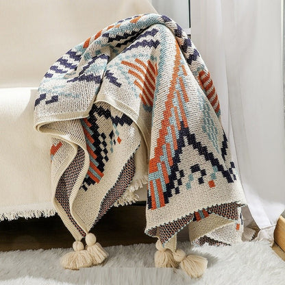 Bohemian Style Sofa Blanket Bay Window Knitted - Hearth & Lume