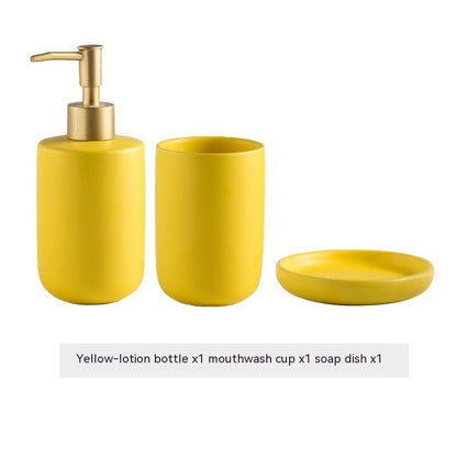 Solid Color Ceramic Bathroom Four - piece Set - Hearth & Lume