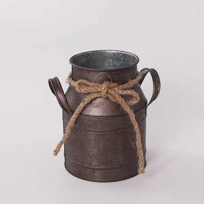 Retro Distressed Iron Sheet Creative Decoration Vase - Hearth & Lume