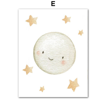 Children's Room Wall Decor Art Canvas Painting Scandinavian Poster - Hearth & Lume