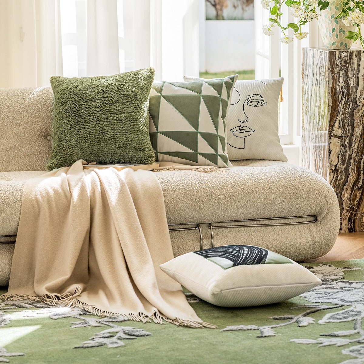 Green Pillow Bedside Cushion Nordic Sofa Pillow Cases - Hearth & Lume