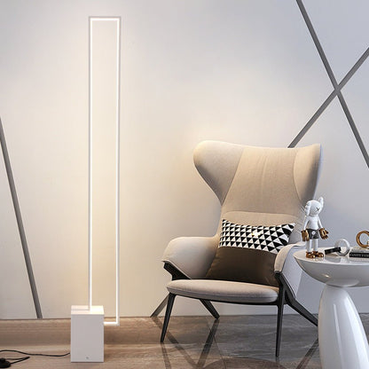 Minimalist Sand Black Floor Lamp Quadriboid Base Square Light Body - Hearth & Lume