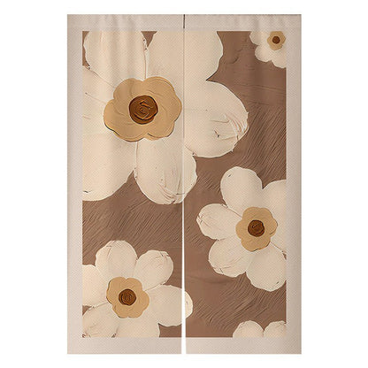 Cream Flowers Simple Door Curtain Bathroom Windshield - Hearth & Lume