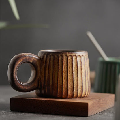 Stoneware Coffee Cup Creative Handmade Retro - Hearth & Lume