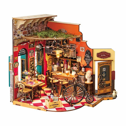 Rolife DIY Mini Bar Dollhouse Kit - 3D Puzzle Cheers Pub & Book Nook - Hearth & Lume