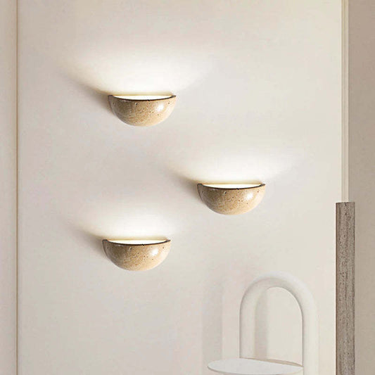 Retro Yellow Cave Stone Semicircle Corridor Wall Lamp - Hearth & Lume