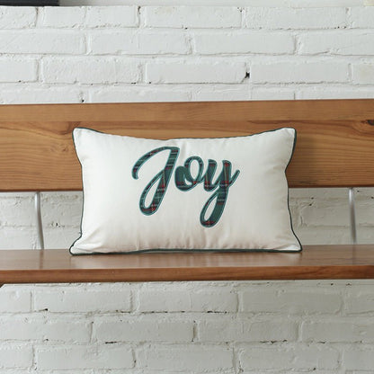 Polyester - cotton Canvas Christmas Green Plaid Pillow Cover - Hearth & Lume