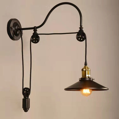 Aisle Wrought Iron Bedside Decoration Retro Industrial Style Wall Lamp - Hearth & Lume