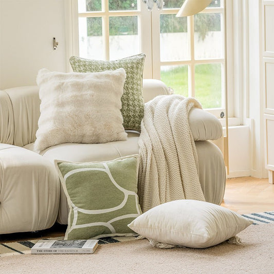 Pure Cotton Cream Style Sofa Pillow Cases Nordic Modern Minimalist Living Room Pillows - Hearth & Lume
