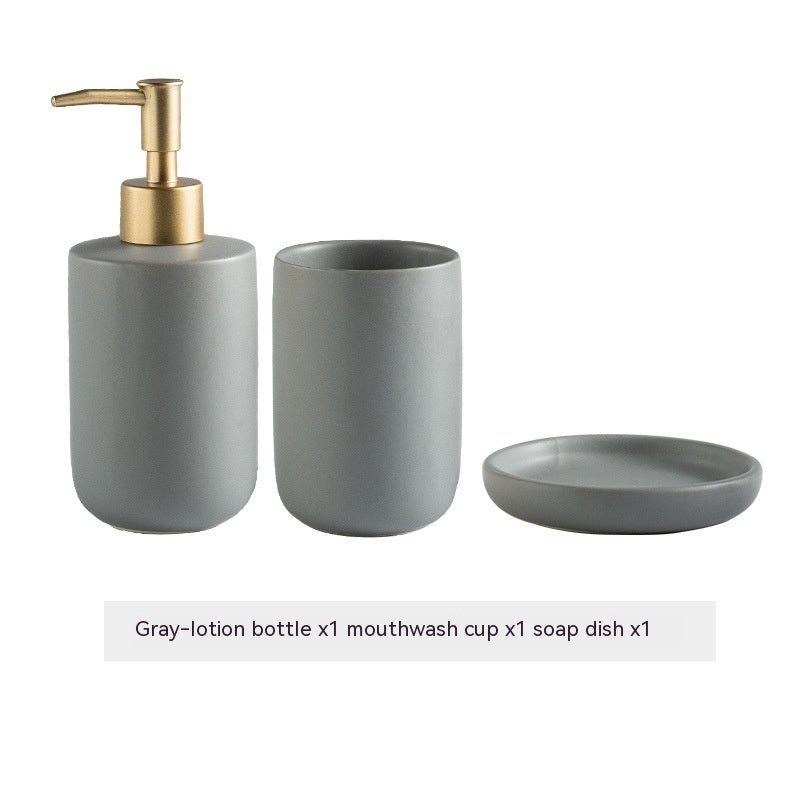 Solid Color Ceramic Bathroom Four - piece Set - Hearth & Lume