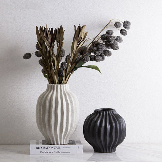 Nordic Minimalist Ceramic Creative Petal Vase Decoration - Hearth & Lume