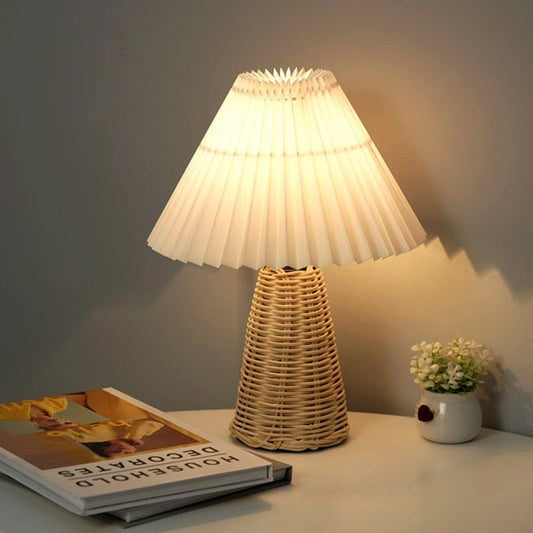 Night Light Pleated Table Lamp Decoration Retro Bedroom Bedside Lamp High - grade Atmosphere - Hearth & Lume