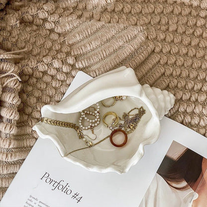 Fashion Ceramic Conch Shell Tray Decoration - Hearth & Lume