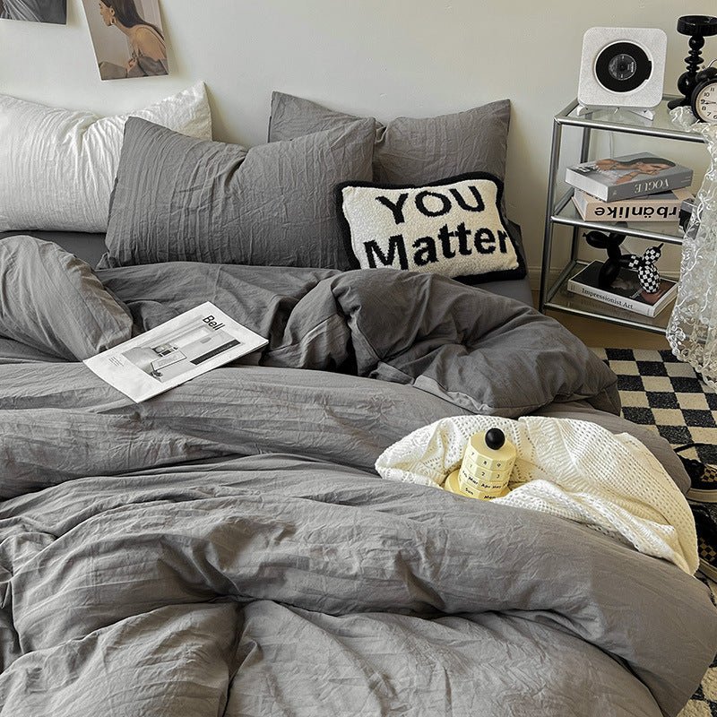 Super Soft Pleated Bed Sheet Quilt Cover - Hearth & Lume