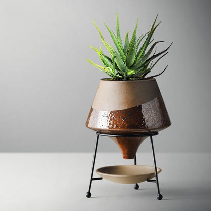 Creative Ceramic Flower Pot Nordic Iron Frame - Hearth & Lume
