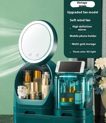 Practical High - end Cosmetics With Light Storage Box With Mirror - Hearth & Lume