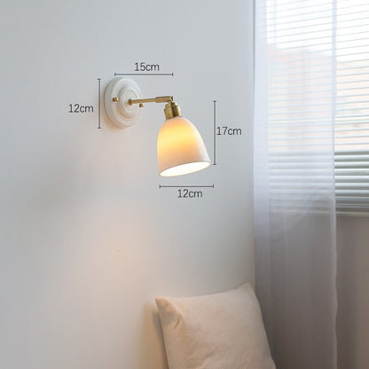 Ceramic Nordic Bedroom Bedside Full Copper Wall Lamp - Hearth & Lume