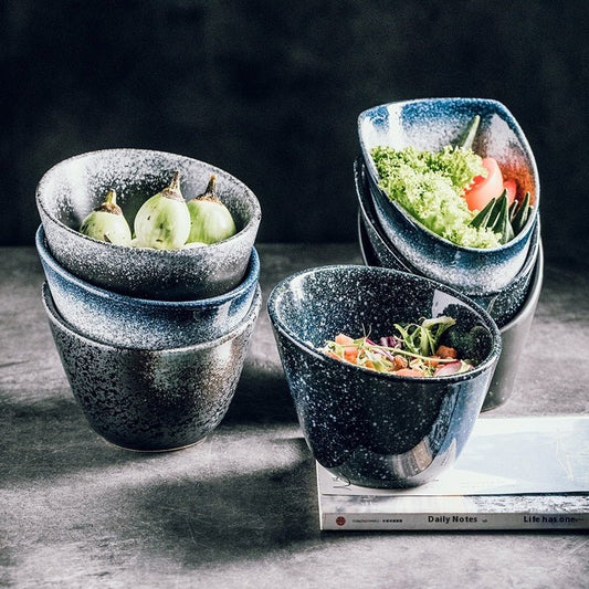 Household Salad Fruit Retro Creative Ceramic Oblique Bowl - Hearth & Lume