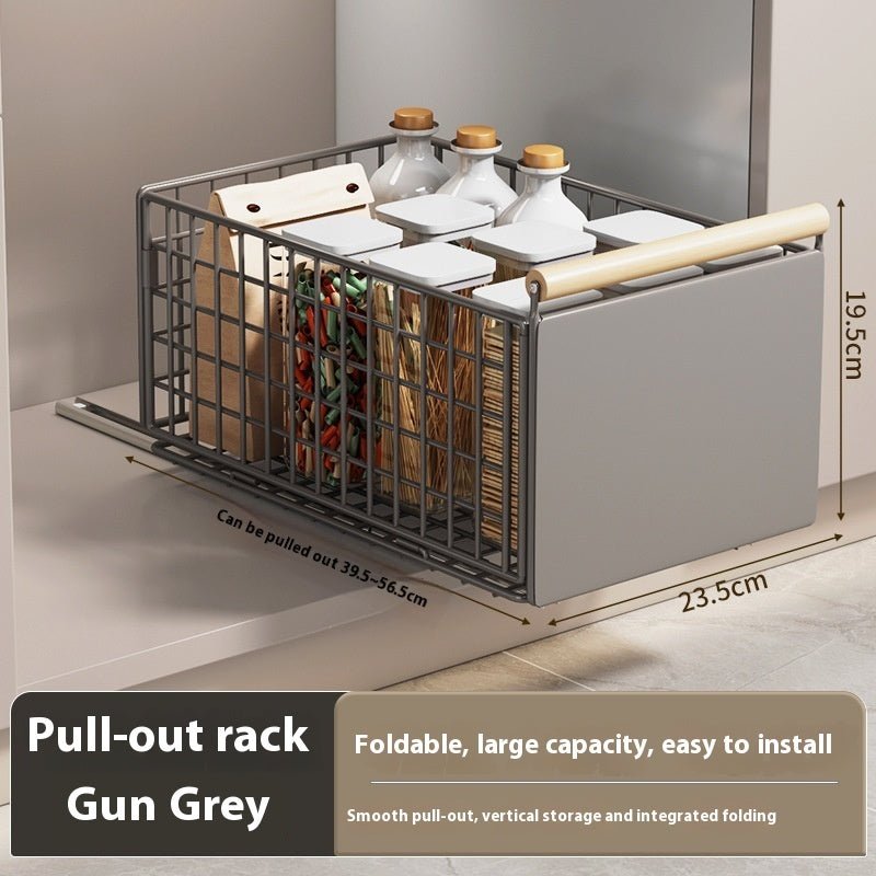 Kitchen Bathroom Multifunctional Foldable Pull Storage Basket - Hearth & Lume