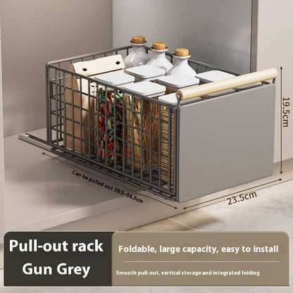 Kitchen Bathroom Multifunctional Foldable Pull Storage Basket - Hearth & Lume