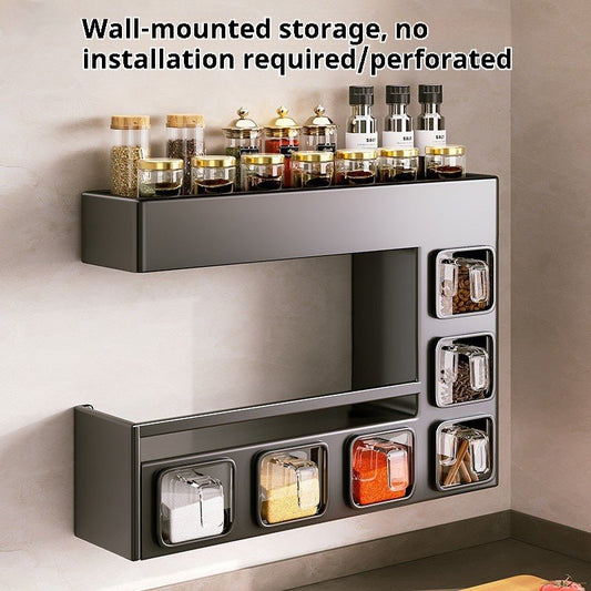 Q3Y Jiabangshou Kitchen Storage Rack Seasoning Box Multi - functional Bottle & Can Home Combination Set Wall Hanging Storage - Hearth & Lume