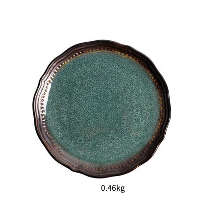 Ceramic Plate Flat Plate Creative Dish Plate Japanese Vintage Tableware - Hearth & Lume