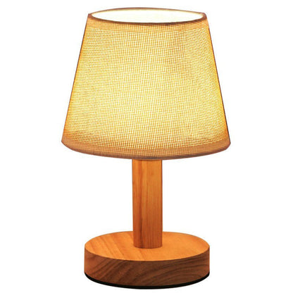 Creative Solid Wood Fabric Usb Bedroom Bedside Lamp - Hearth & Lume